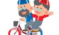 To se glade seniorer på cykel. 