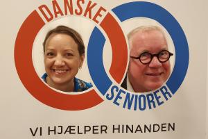 Direktør Katrine Lester og kredsformand i Sydsjælland Carsten Johansen i ringen(e)